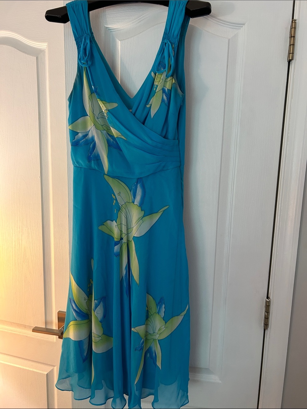 Sue Wong Teal Floral Midi Dress - Vintage